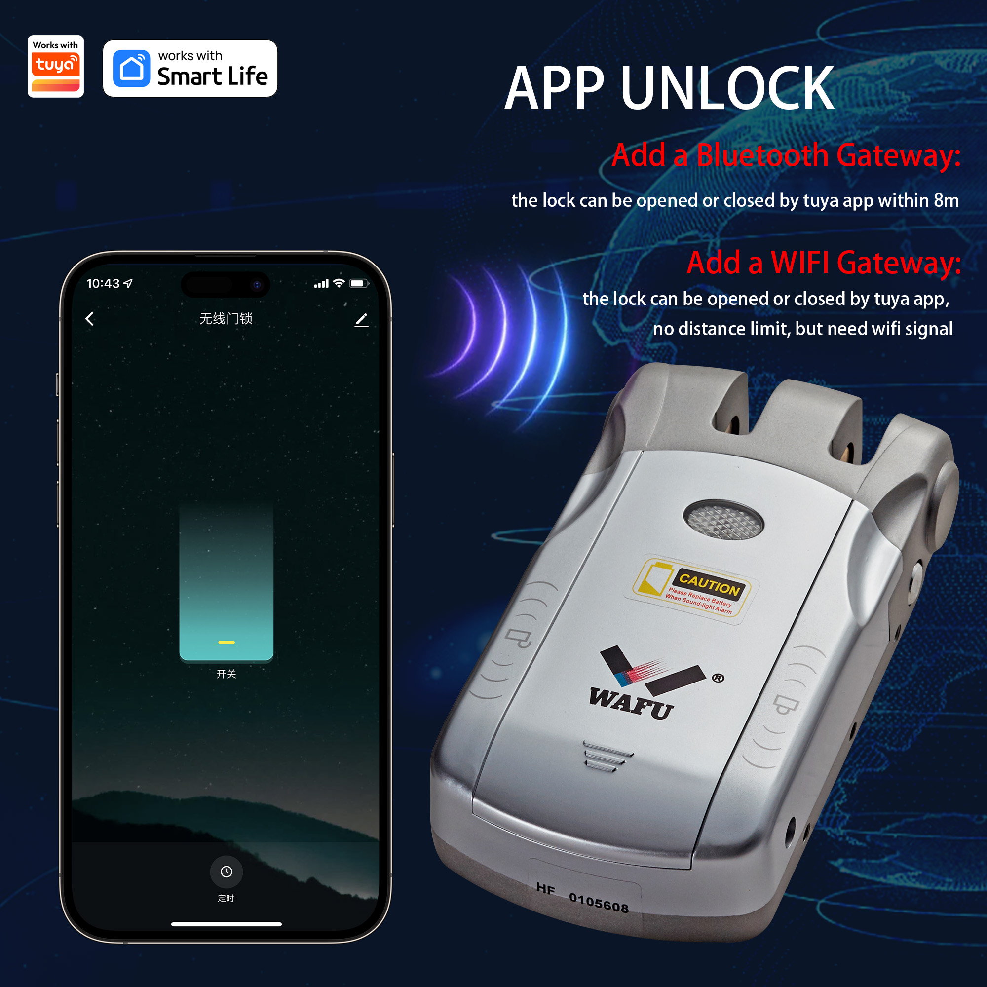 Smart lock connection to Tuya & Smart Life APP interface