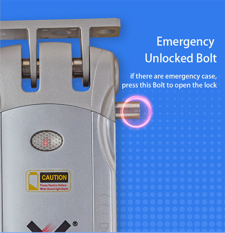 Emergency unlock lever & battery-change reminder