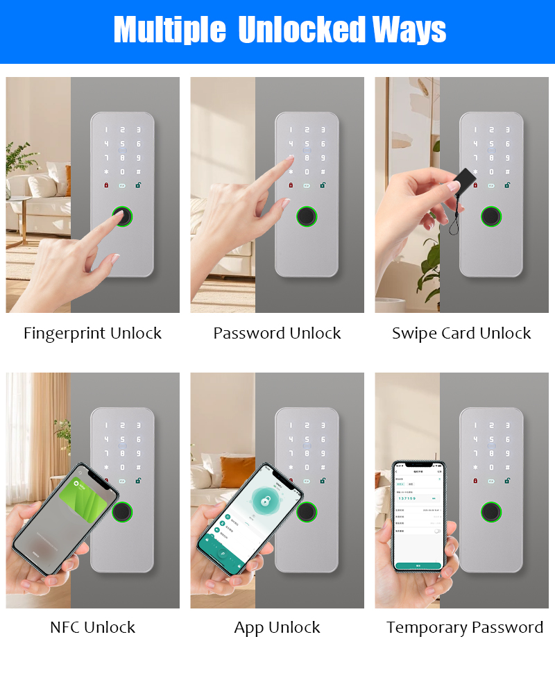 Smart lock multiple unlock methods display