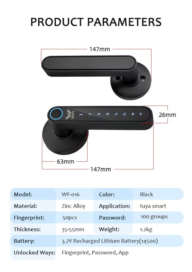 WF-016 install dimensions & parameters overview