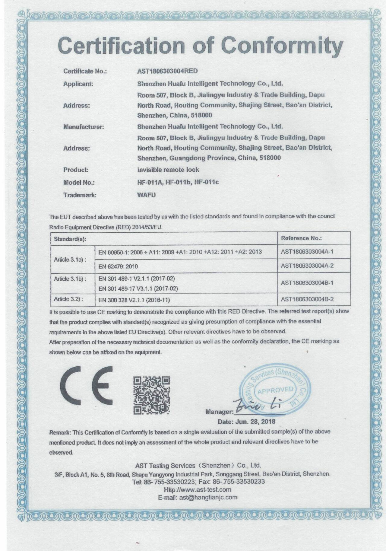 CE Certificate