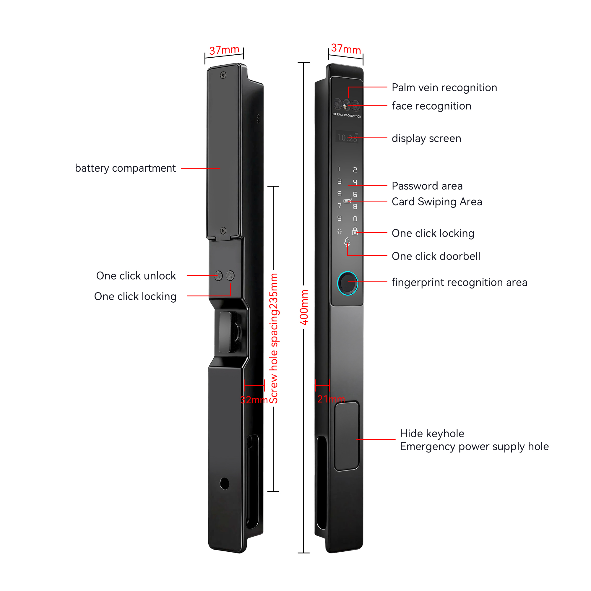H2 touch password keypad + card reader