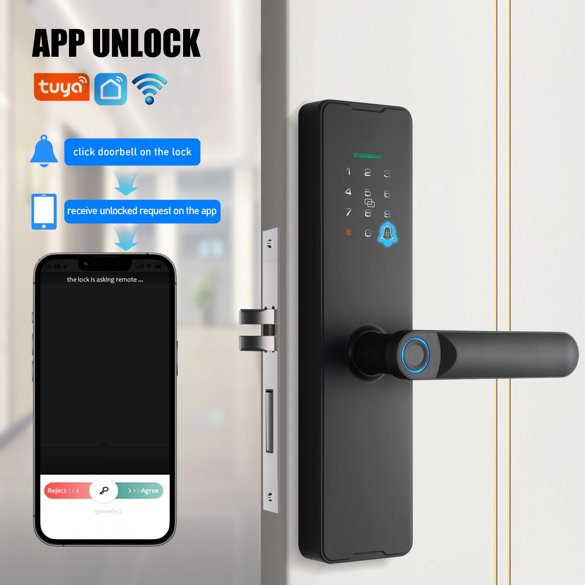 WF-X8 App doorbell remote unlock request