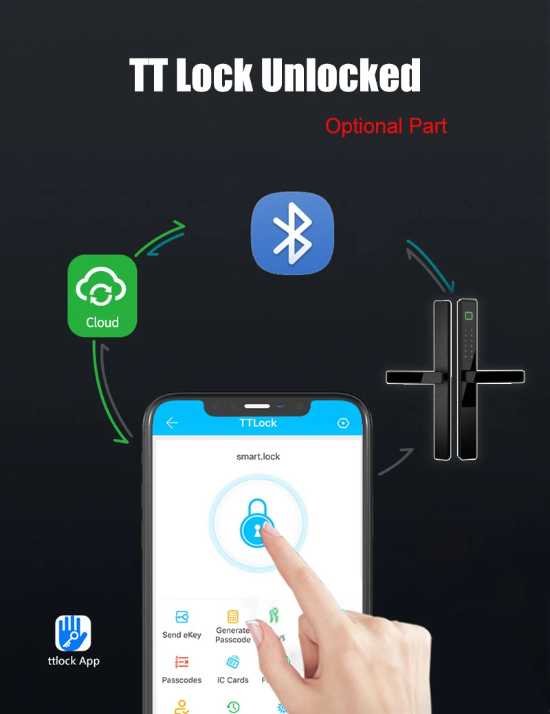 WAFU WF-023 Slim Aluminum Alloy Fingerprint Smart Lock | product detail image 9