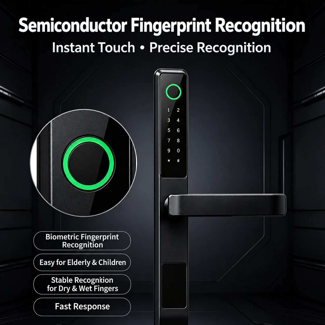 V4 Smart Handle Lock for Thermal-Break Aluminum Doors 1