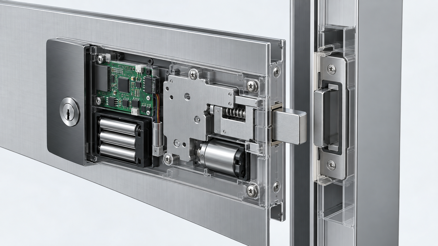 Cabinet lock installation envelope cutaway