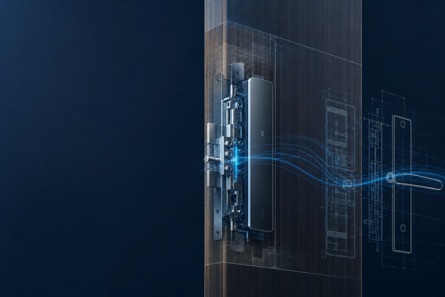 Engineering structure of an invisible smart lock inside the door